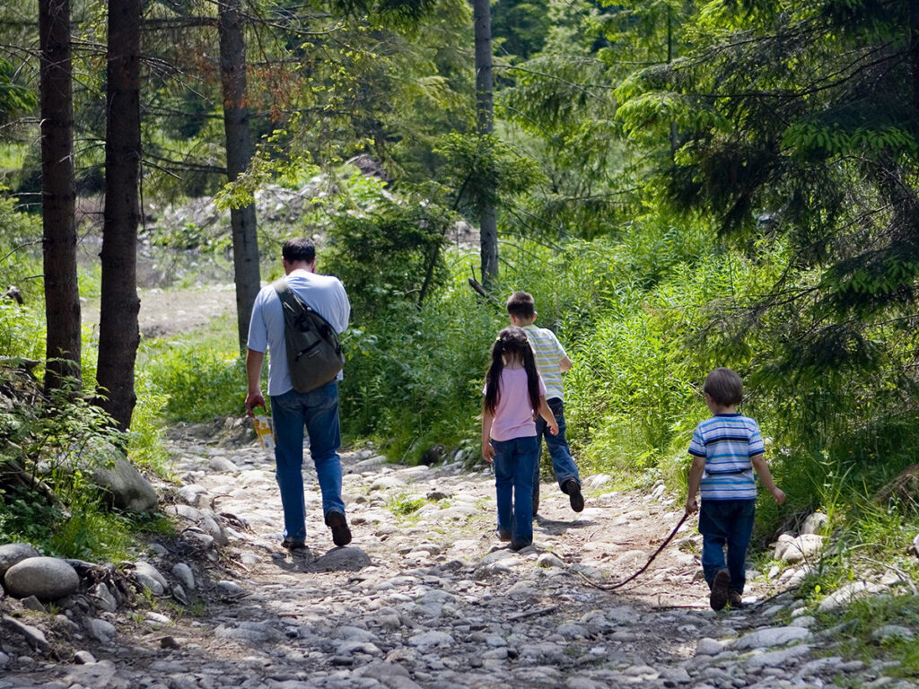 picture of family walking
